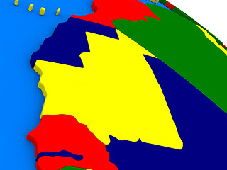 Image showing Mauritania on colorful 3D globe