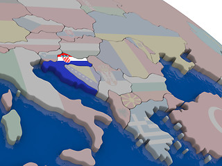 Image showing Croatia with flag