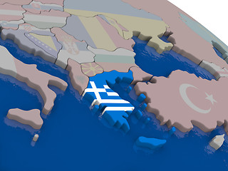 Image showing Greece with flag