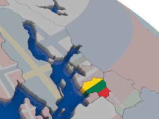 Image showing Lithuania with flag
