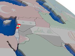 Image showing Lebanon with flag