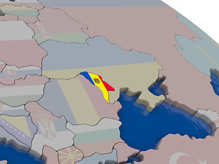 Image showing Moldova with flag