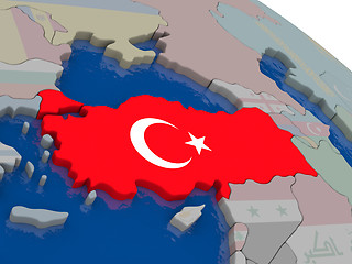 Image showing Turkey with flag