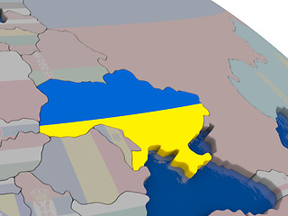 Image showing Ukraine with flag