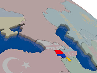 Image showing Armenia with flag