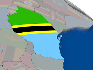 Image showing Tanzania with flag
