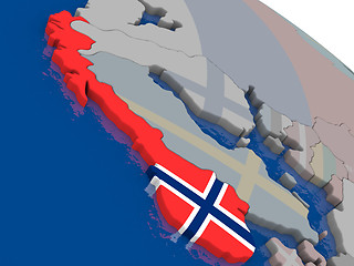 Image showing Norway with flag