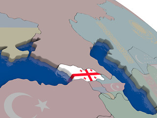 Image showing Georgia with flag