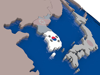 Image showing South Korea with flag