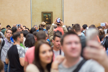 Image showing Leonardo DaVinci\'s Mona Lisa in Louvre Museum.