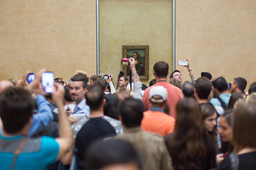 Image showing Leonardo DaVinci\'s Mona Lisa in Louvre Museum.