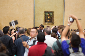 Image showing Leonardo DaVinci\'s Mona Lisa in Louvre Museum.