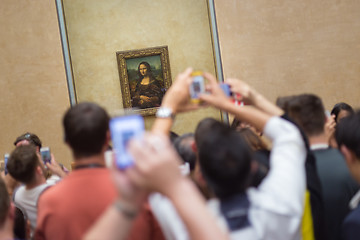 Image showing Leonardo DaVinci\'s Mona Lisa in Louvre Museum.