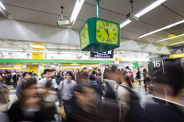 Image showing Rush Hour on Tokyo Metro