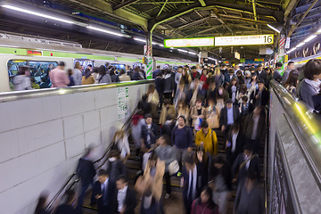 Image showing Rush Hour on Tokyo Metro