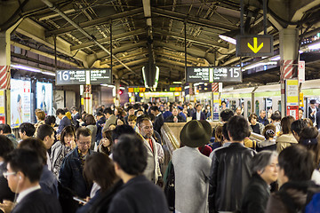 Image showing Rush Hour on Tokyo Metro