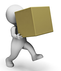 Image showing Character Box Represents Delivery Delivering And Products 3d Ren