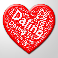 Image showing Dating Heart Means Internet Date And Sweetheart