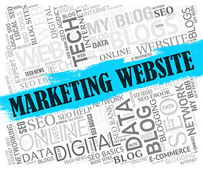 Image showing Marketing Website Represents Email Lists And Advertising