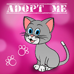 Image showing Adopt Cat Indicates Adoption Felines And Pet