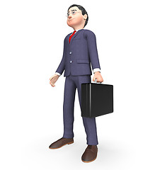 Image showing Standing Character Shows Business Person And Stands 3d Rendering