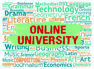 Image showing Online University Means Educational Establishment And Colleges