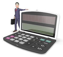 Image showing Calculator Businessman Indicates Entrepreneur Earnings And Figur