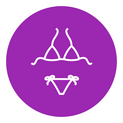 Image showing Swimsuit for women line icon.