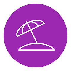 Image showing Beach umbrella line icon.