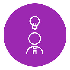 Image showing Businessman with idea line icon.