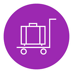 Image showing Luggage on trolley line icon.