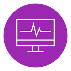 Image showing Heart beat monitor line icon.