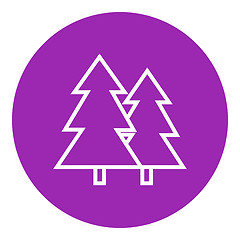 Image showing Pine trees line icon.