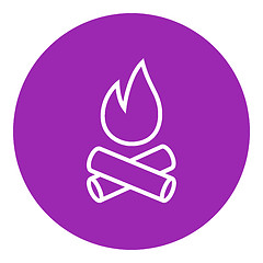 Image showing Campfire line icon.