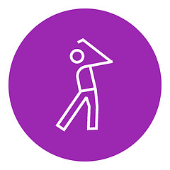 Image showing Golfer line icon.