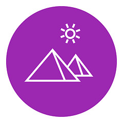 Image showing Egyptian pyramids line icon 