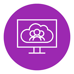 Image showing Cloud computing line icon.