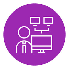 Image showing Network administrator line icon.