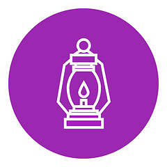 Image showing Camping lantern line icon.