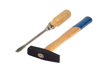 Image showing Hammer and Screwdriver