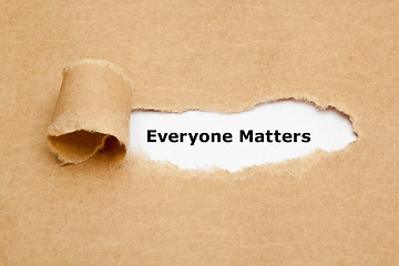 Image showing Everyone Matters Torn Paper Concept