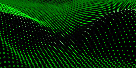 Image showing Abstract bokeh dots waves