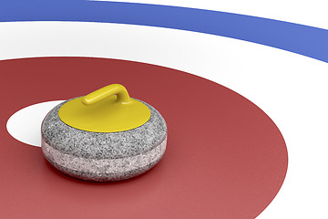 Image showing Curling stone in the target area