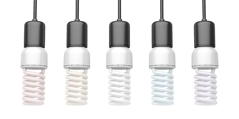 Image showing Light bulbs with different color temperatures 