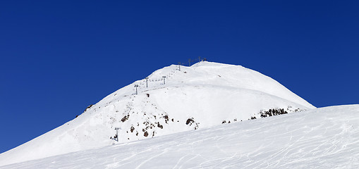 Image showing Panoramic view on ski resort at Caucasus Mountains