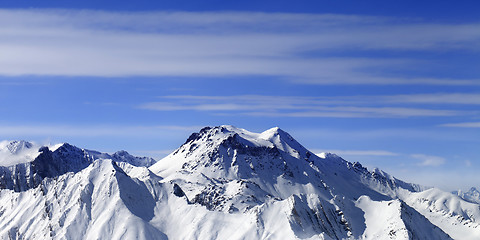 Image showing Panoramic view on winter mountains