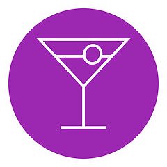 Image showing Cocktail glass line icon.