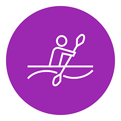 Image showing Man kayaking line icon.