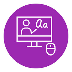 Image showing Online education line icon.