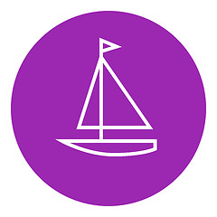 Image showing Sailboat line icon.